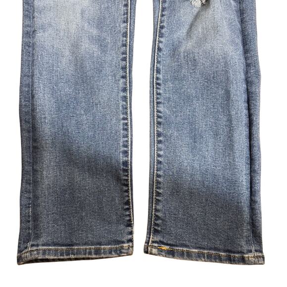 Levi’s Wedgie Straight Jeans in Blue Medium Wash Distressed Stretch Size 25 - Picture 7 of 12